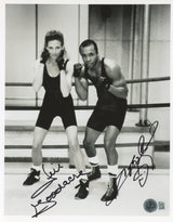 Sugar Ray Leonard & Jill Goodacre Boxout Signed 8x10 Photo BAS #BM03431
