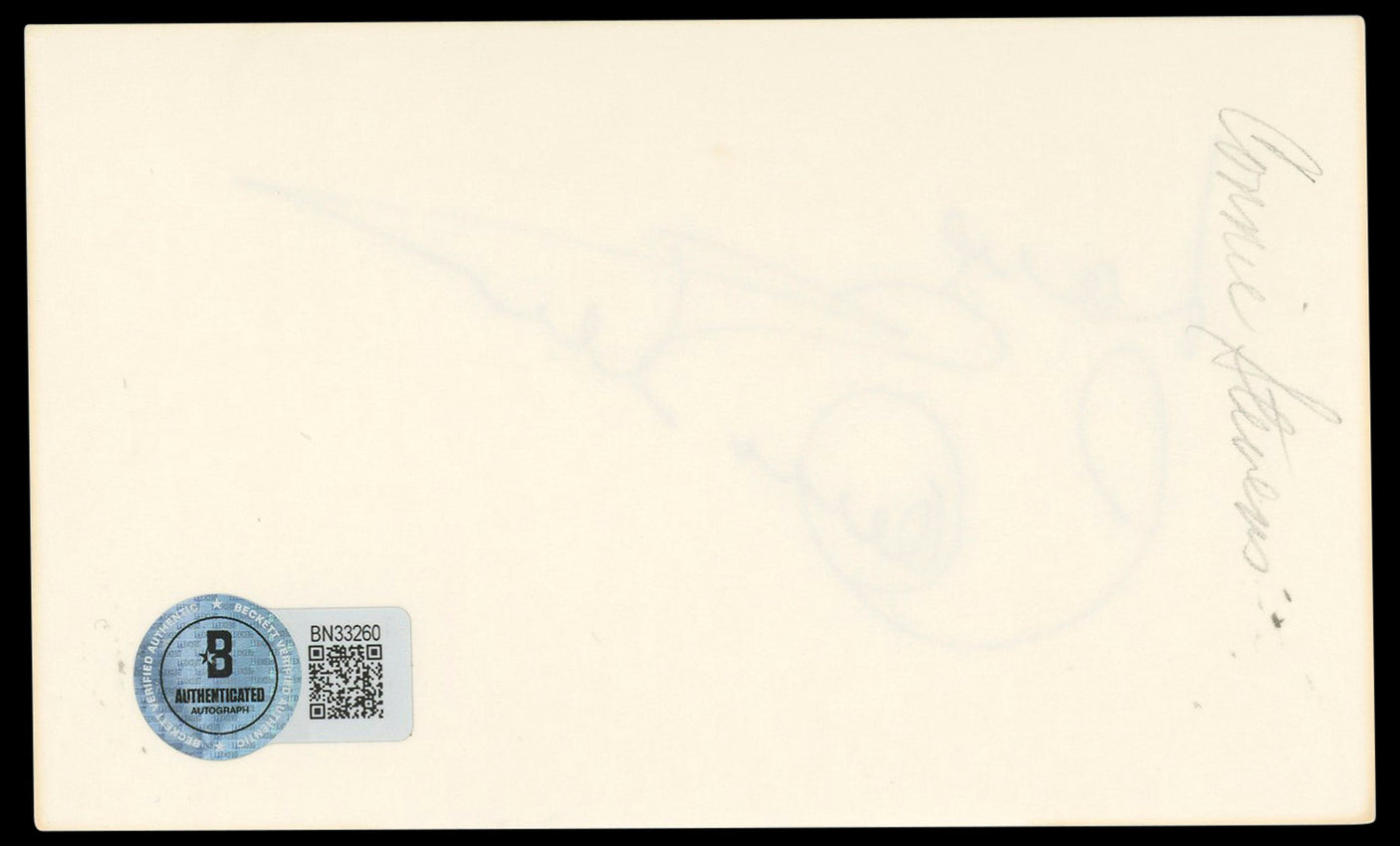 Connie Stevens Hawaiian Eye "Love" Authentic Signed 3x5 Index Card BAS #BN33260