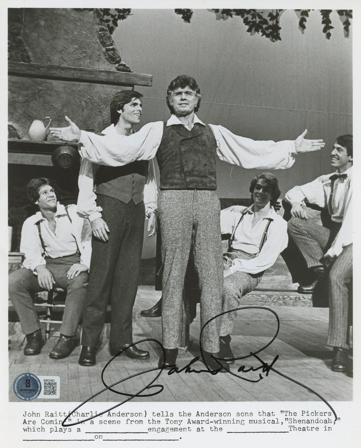 Charlie Anderson Shenandoah Authentic Signed 8x10 Photo Autographed BAS #BM03483