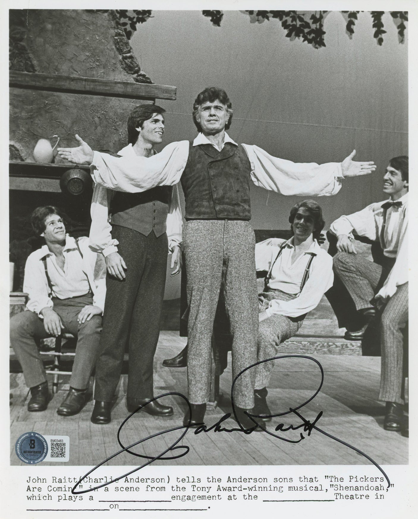 Charlie Anderson Shenandoah Authentic Signed 8x10 Photo Autographed BAS #BM03483