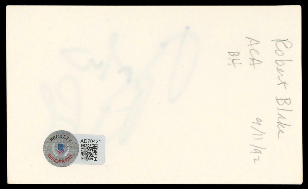 Robert Blake In Cold Blood Signed 3x5 Index Card Autographed BAS #AD70421