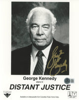 George Kennedy Distant Justice Authentic Signed 8x10 Photo BAS #BM03509