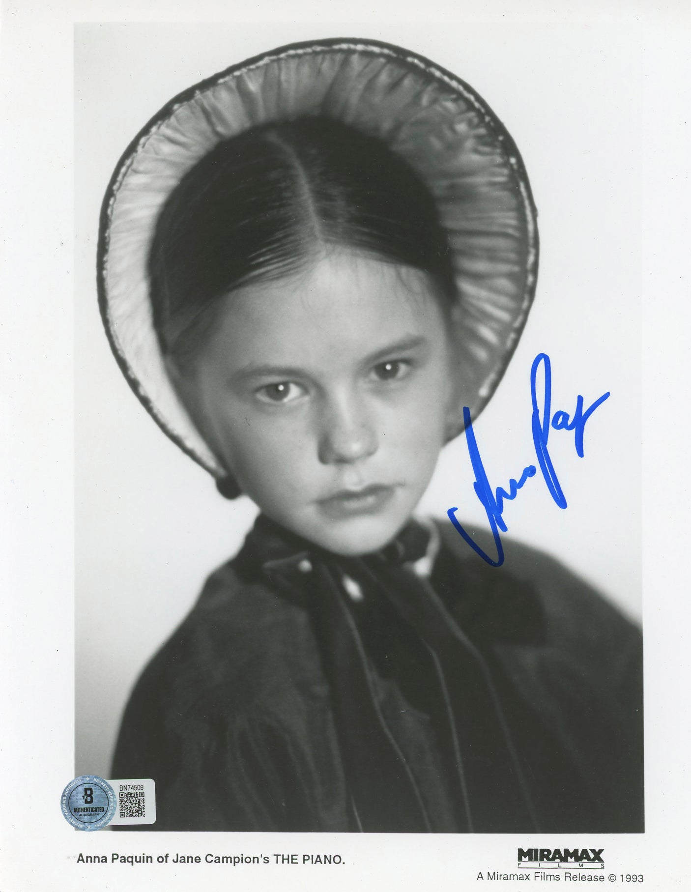 Anna Paquin The Piano Authentic Signed 8x10 Photo Autographed BAS #BN74509