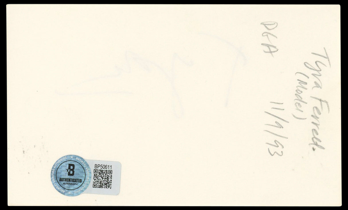 Tyra Ferrell Boyz N The Hood Authentic Signed 3x5 Index Card BAS #BP50611