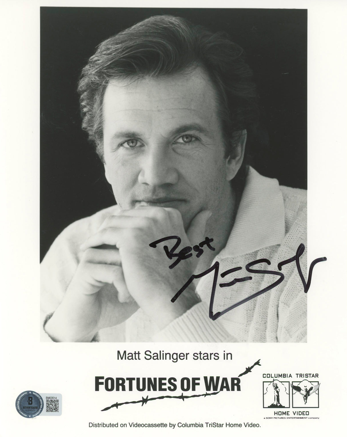 Matt Salinger Fortunes of War "Best" Authentic Signed 8x10 Photo BAS #BM03514