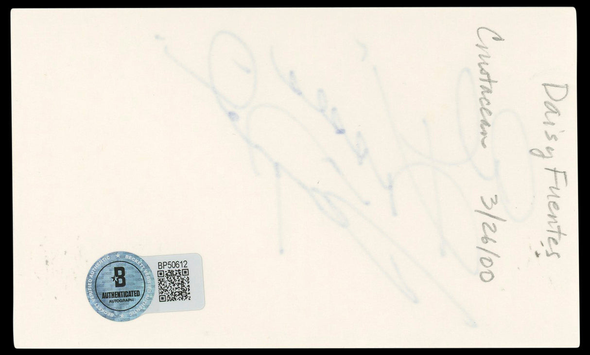 Daisy Fuentes House of Style Authentic Signed 3x5 Index Card BAS #BP50612
