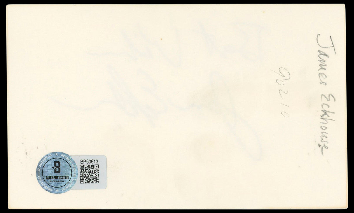 James Eckhouse Beverly Hills, 90210 Authentic Signed 3x5 Index Card BAS #BP50613