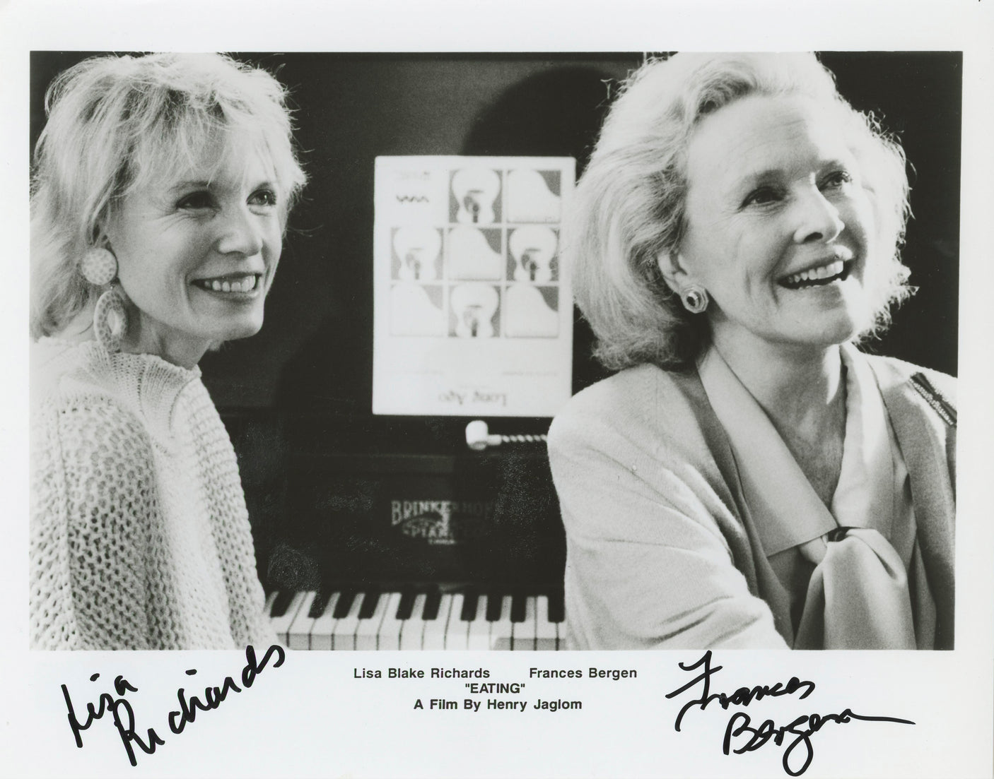 Frances Bergen & Lisa Richards Eating Authentic Signed 8x10 Photo BAS #BM03517