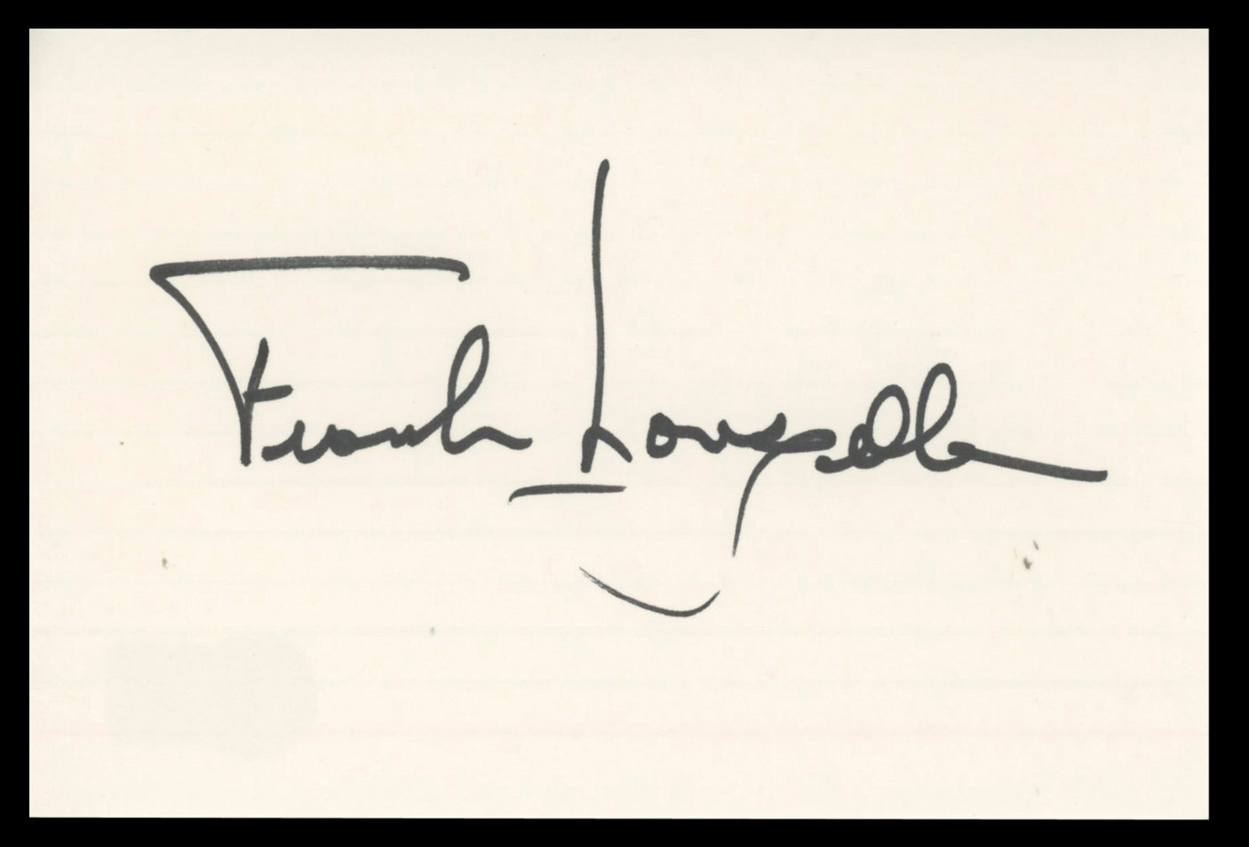 Frank Langella All Good Things Authentic Signed 4x6 Index Card BAS #BT02508