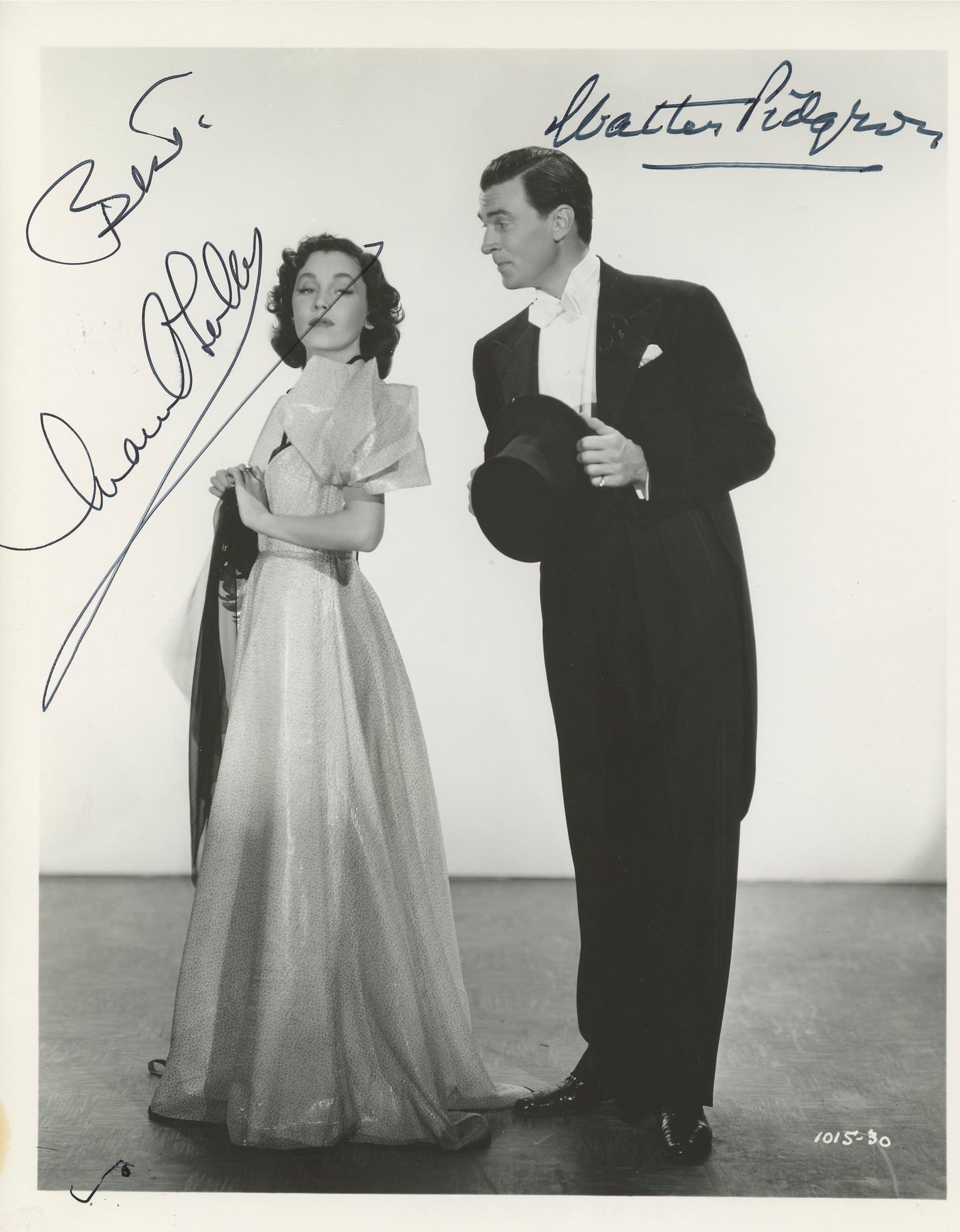 Walter Pidgeon & Maureen O'Sullivan Three Cheers for Love Signed 8x10 Photo BAS