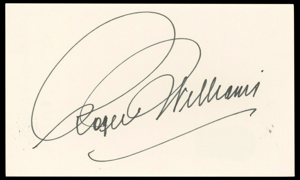Roger Williams Pianist Authentic Signed 3x5 Index Card Autographed BAS #BP50644