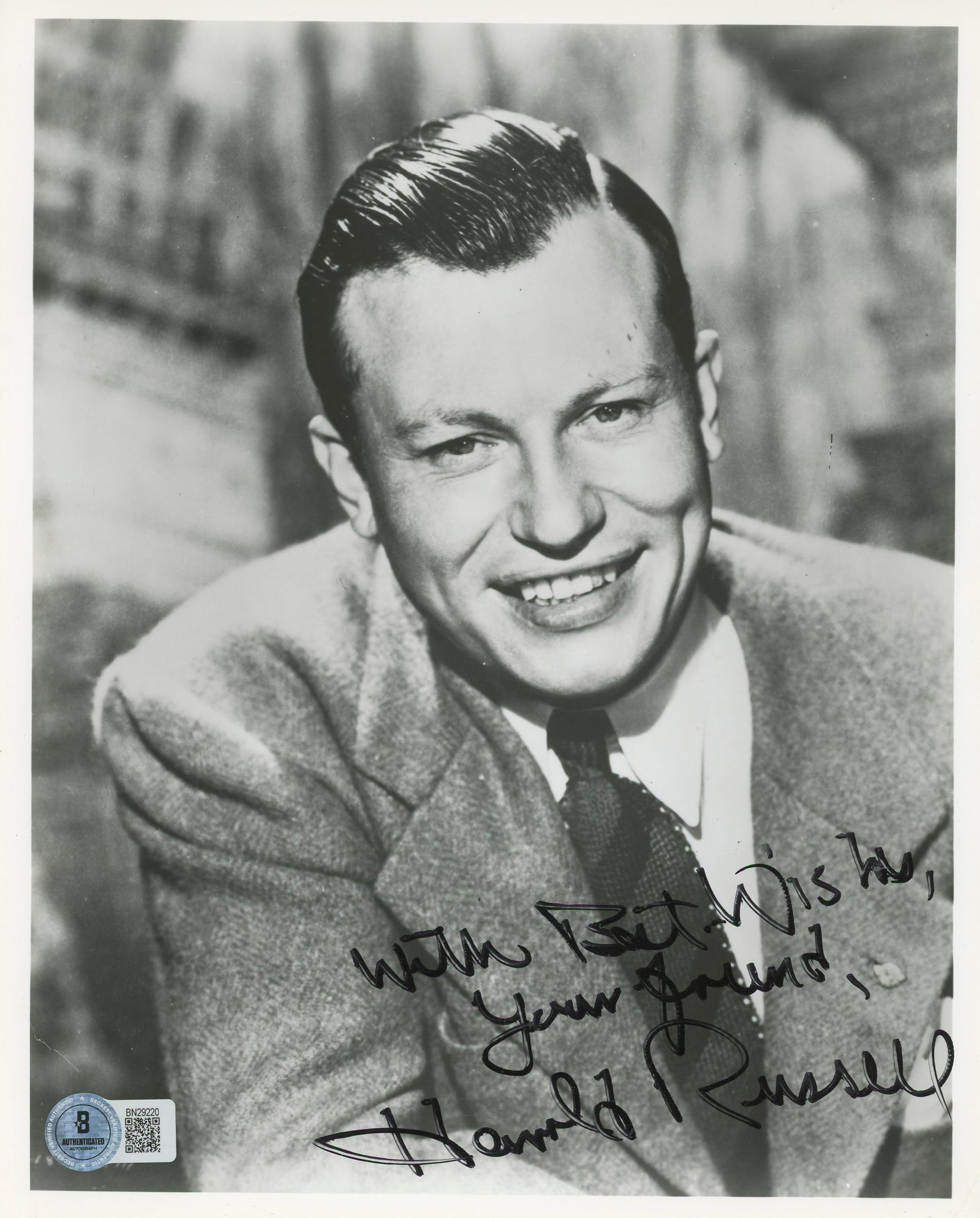 Harold Russell The Best Years of Our Lives Signed 8x10 Photo BAS #BN29220