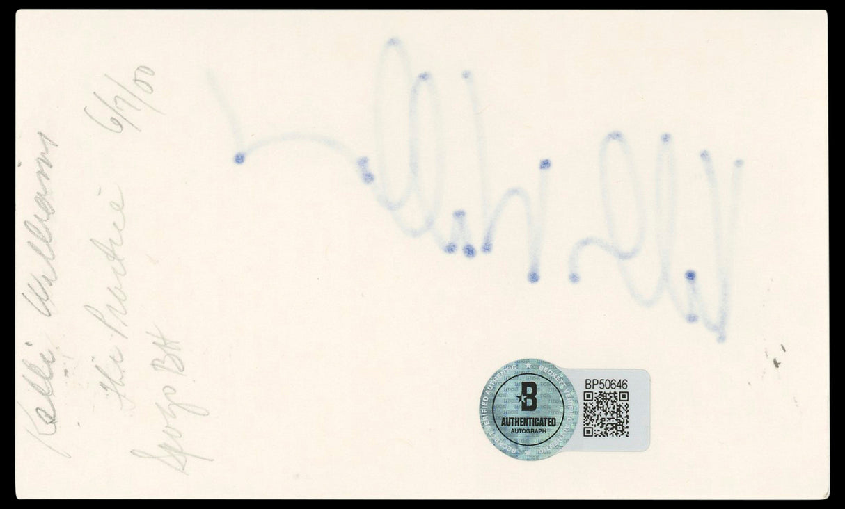 Kelli Williams The Practice Authentic Signed 3x5 Index Card BAS #BP50646