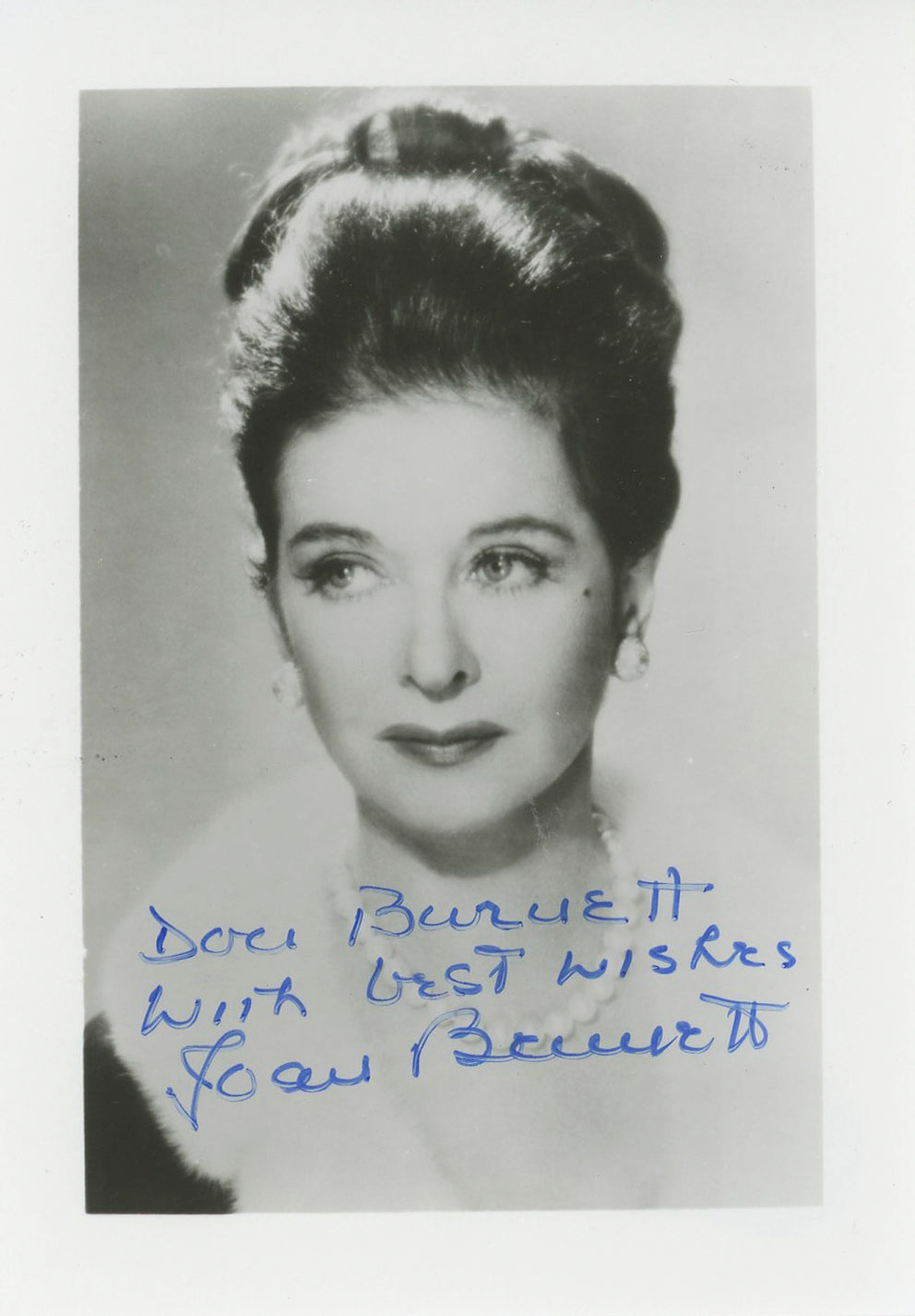 Joan Bennett Scarlet Street "Don Burnett" Signed 3.25x4.75 Photo BAS #BK43353