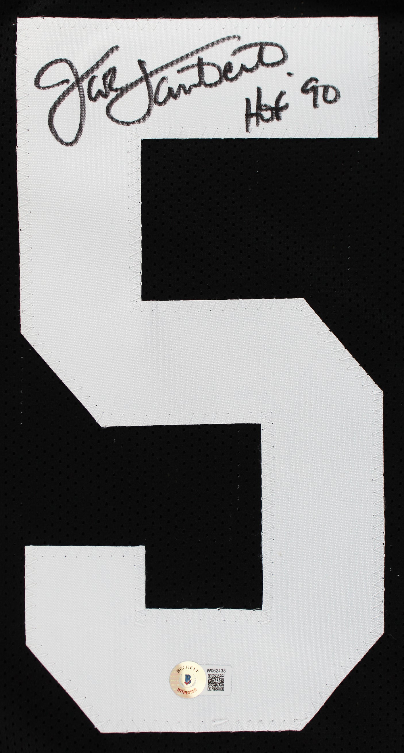 Jack Lambert "HOF 90" Authentic Signed Black Pro Style Framed Jersey BAS Witness