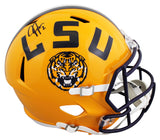 LSU Justin Jefferson Signed Yellow Full Size Speed Rep Helmet BAS Witnessed