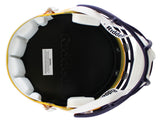 LSU Justin Jefferson Signed Yellow Full Size Speed Rep Helmet W/ Case BAS Wit
