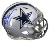 Cowboys Deion Sanders Authentic Signed Silver Speed Mini Helmet w/ Case BAS Wit