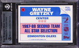 Oilers Wayne Gretzky Signed 1987 Topps Sticker Inserts #8 Card BAS Slabbed