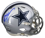 Cowboys Deion Sanders Authentic Signed Silver Speed Mini Helmet BAS Witnessed
