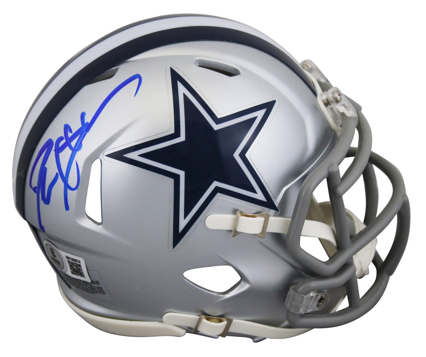 Cowboys Deion Sanders Authentic Signed Silver Speed Mini Helmet w/ Case BAS Wit