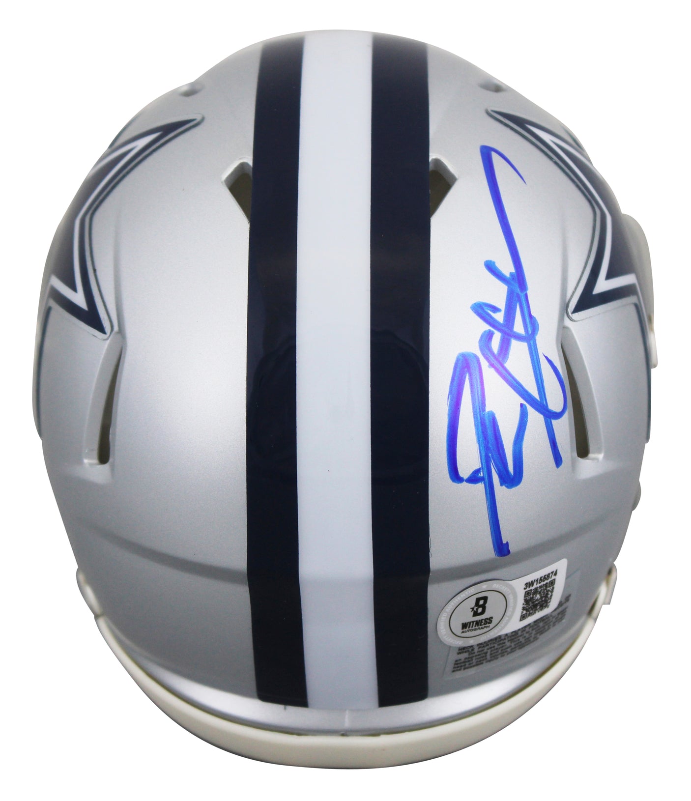 Cowboys Deion Sanders Authentic Signed Silver Speed Mini Helmet BAS Witnessed