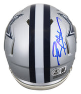 Cowboys Deion Sanders Authentic Signed Silver Speed Mini Helmet BAS Witnessed