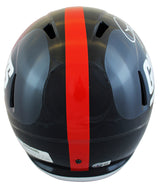 Giants Lawrence Taylor Signed 1981-99 TB F/S Speed Rep Helmet W/ Case BAS Wit