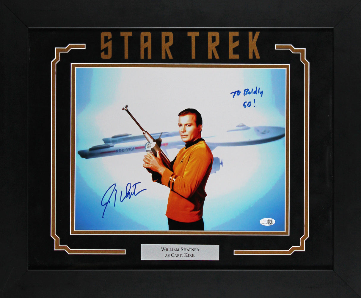 William Shatner Star Trek "To Boldly Go" Signed 11x14 Framed Photo JSA #WB807766