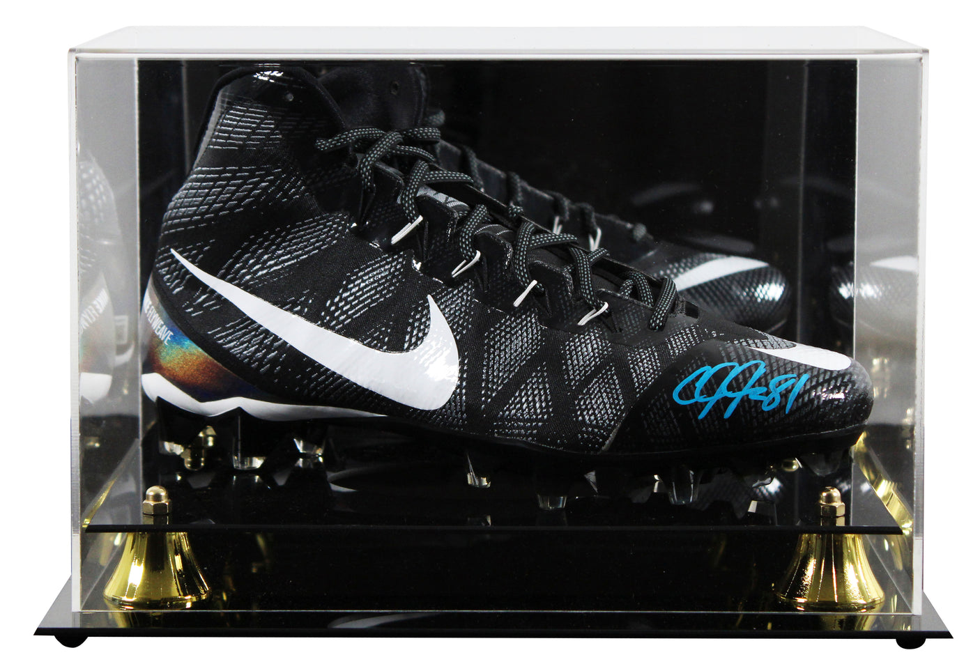 Lions Calvin Johnson Signed Signature Series Right Football Cleat W/ Case BAS W