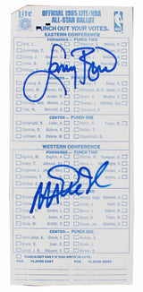 Magic Johnson & Larry Bird Signed 1985 NBA ASG Ballot BAS Witnessed #1W867911