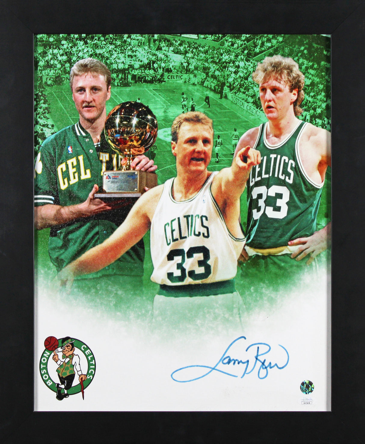 Celtics Larry Bird Authentic Signed & Framed 16x20 Canvas JSA #VV73678