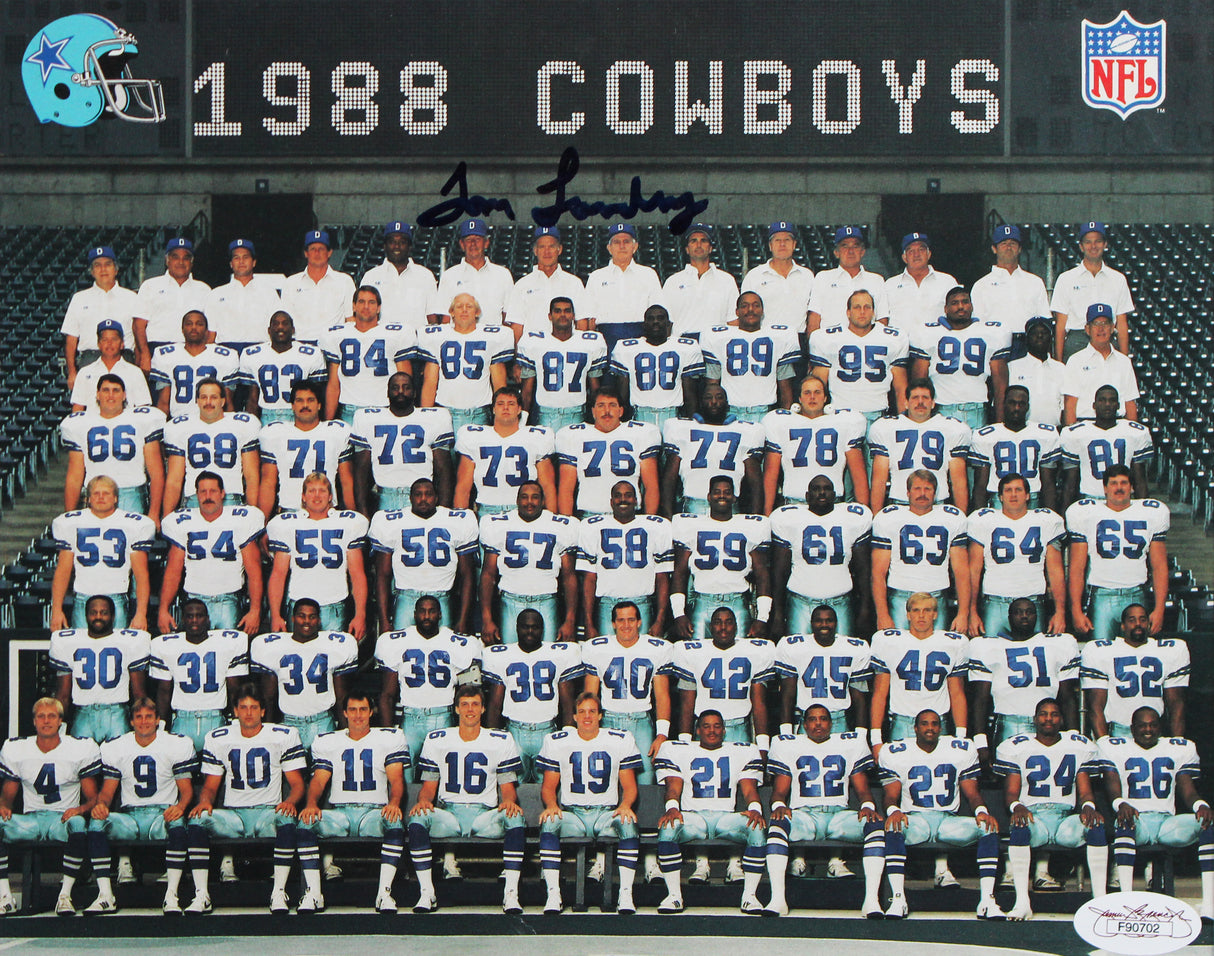 Cowboys Tom Landry Authentic Signed 8x10 Framed Photo Autographed JSA #F90702