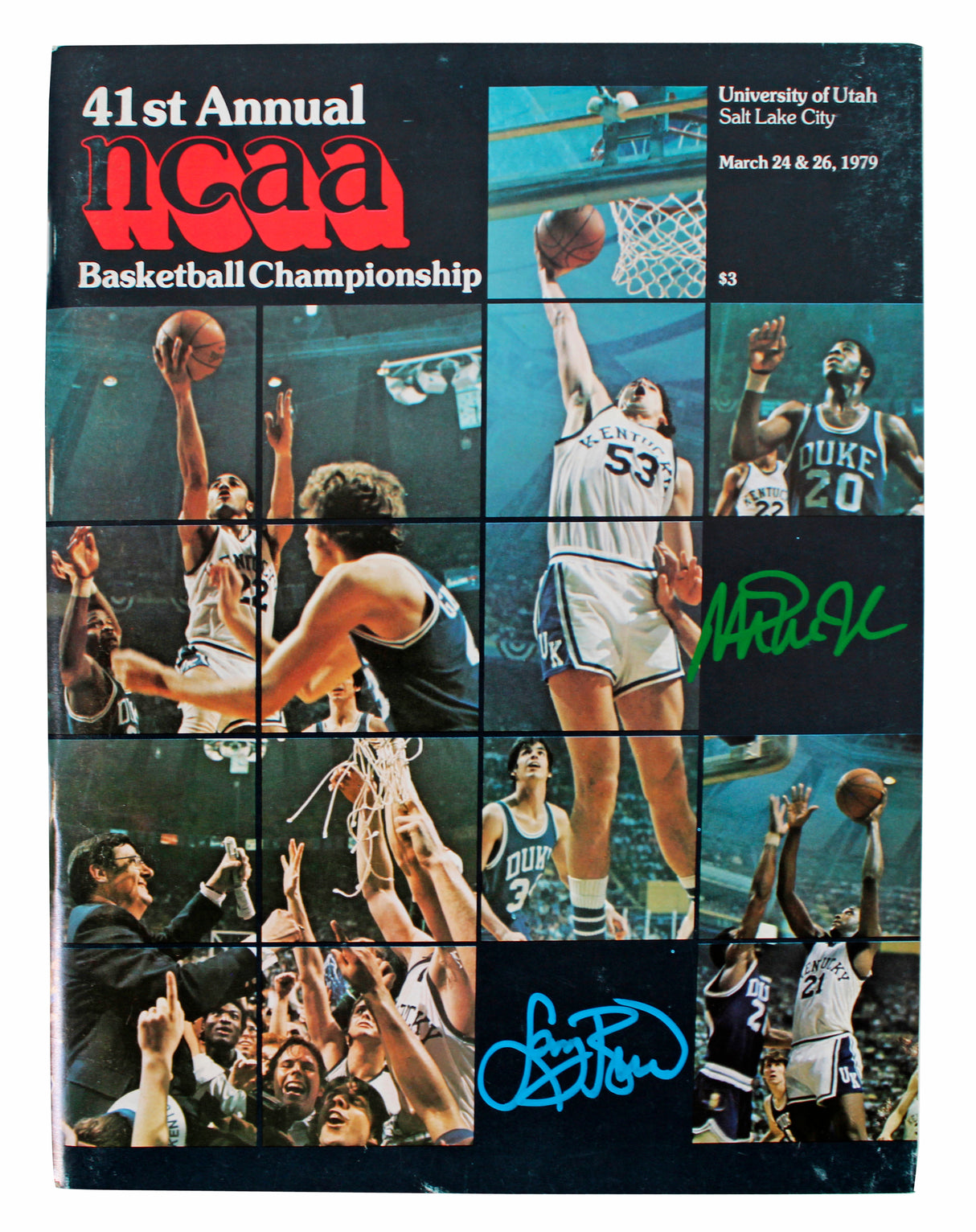 Magic Johnson & Larry Bird Signed 1979 NCAA Tournament Program BAS Wit #1W867917