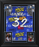 Magic Shaquille O'Neal Signed Alt Blue M&N 94-95 HWC Swingman Framed Jersey BAS