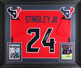 Derek Stingley Jr. Authentic Signed Red Pro Style Framed Jersey BAS Witnessed