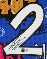Magic Shaquille O'Neal Signed Alt Blue M&N 94-95 HWC Swingman Framed Jersey BAS