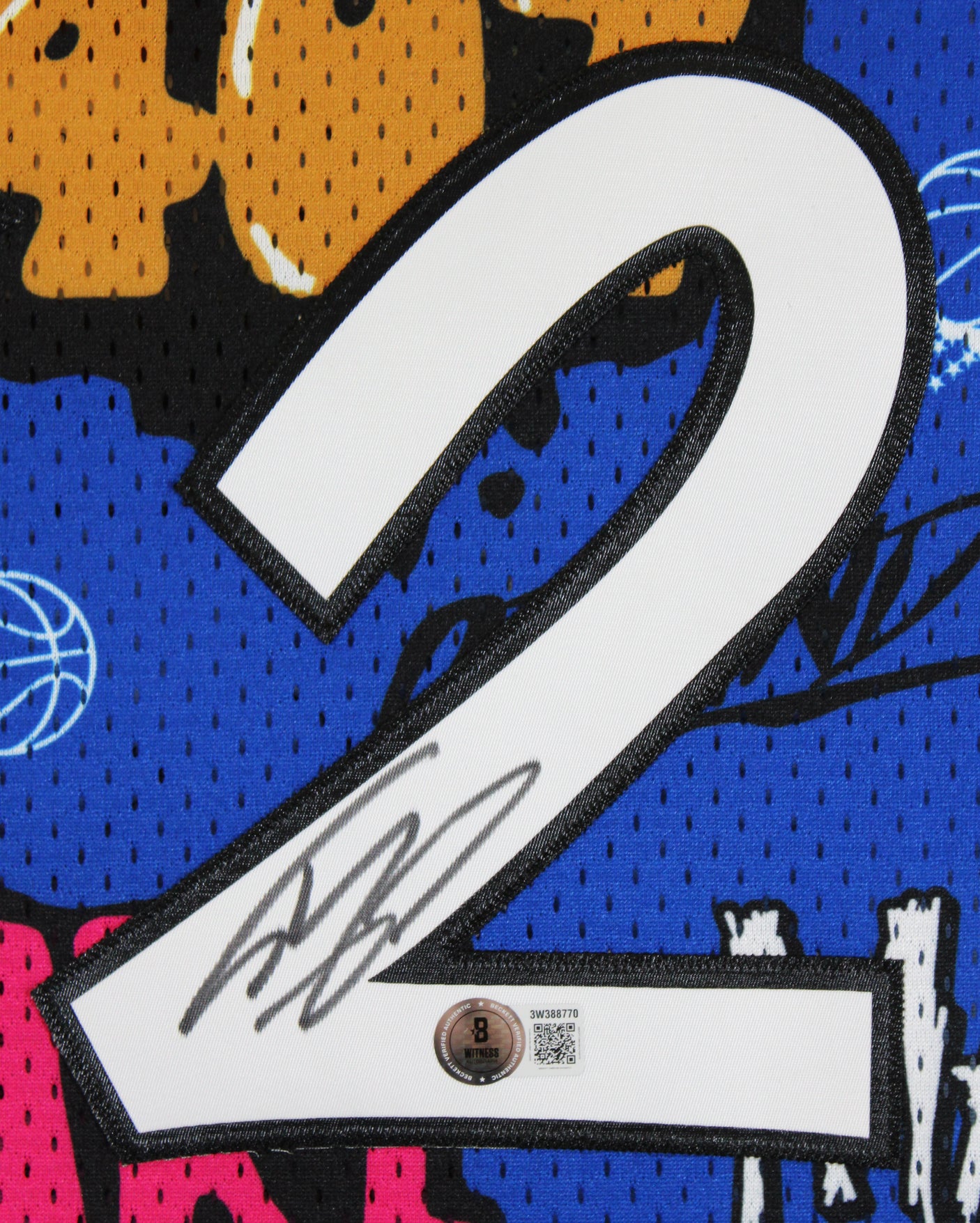 Magic Shaquille O'Neal Signed Alt Blue M&N 1994-95 HWC Swingman Jersey BAS Wit