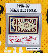 Lakers Shaquille O'Neal Signed Alt Yellow M&N 1996-97 HWC Swingman Jersey BAS W
