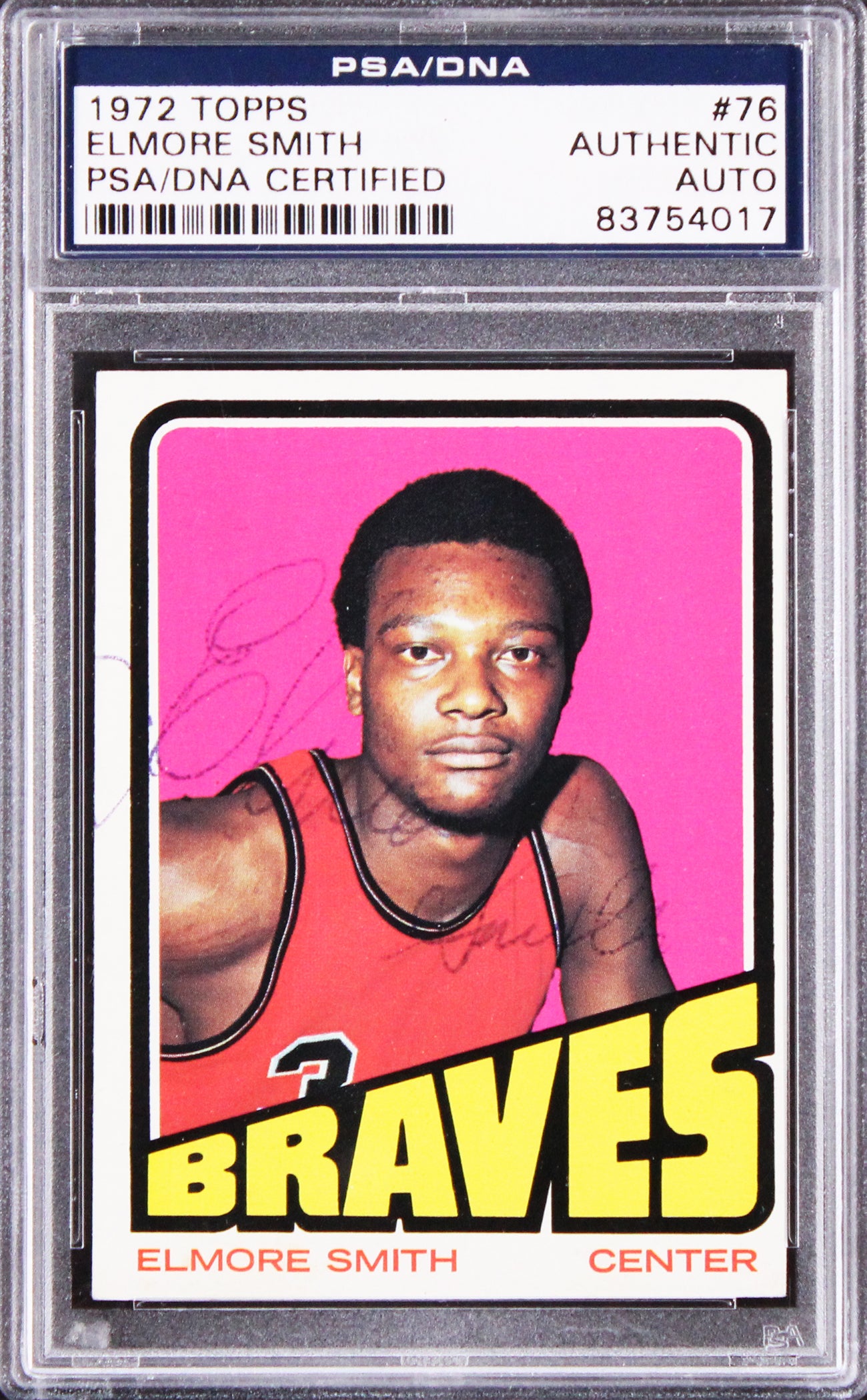 Clippers Elmore Smith Authentic Signed 1972 Topps #76 Card PSA/DNA Slabbed