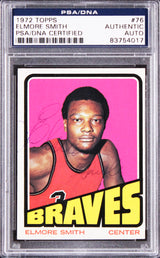 Clippers Elmore Smith Authentic Signed 1972 Topps #76 Card PSA/DNA Slabbed