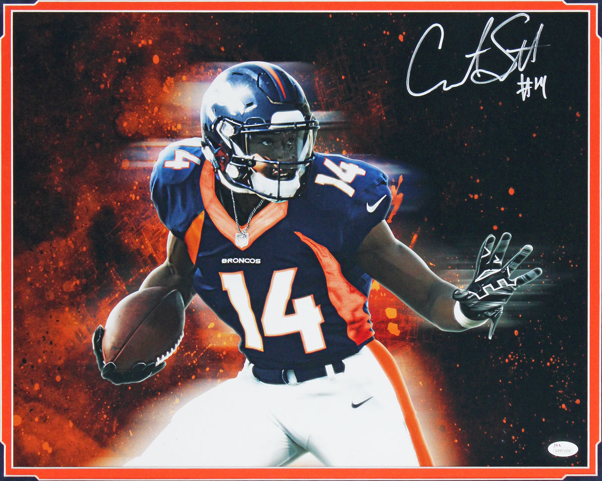 Broncos Courtland Sutton Authentic Signed 16x20 Framed Photo JSA #WPP51808