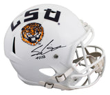 LSU Sam Leavitt Authentic Signed Full Size Speed Rep Helmet BAS Wit #2W79237