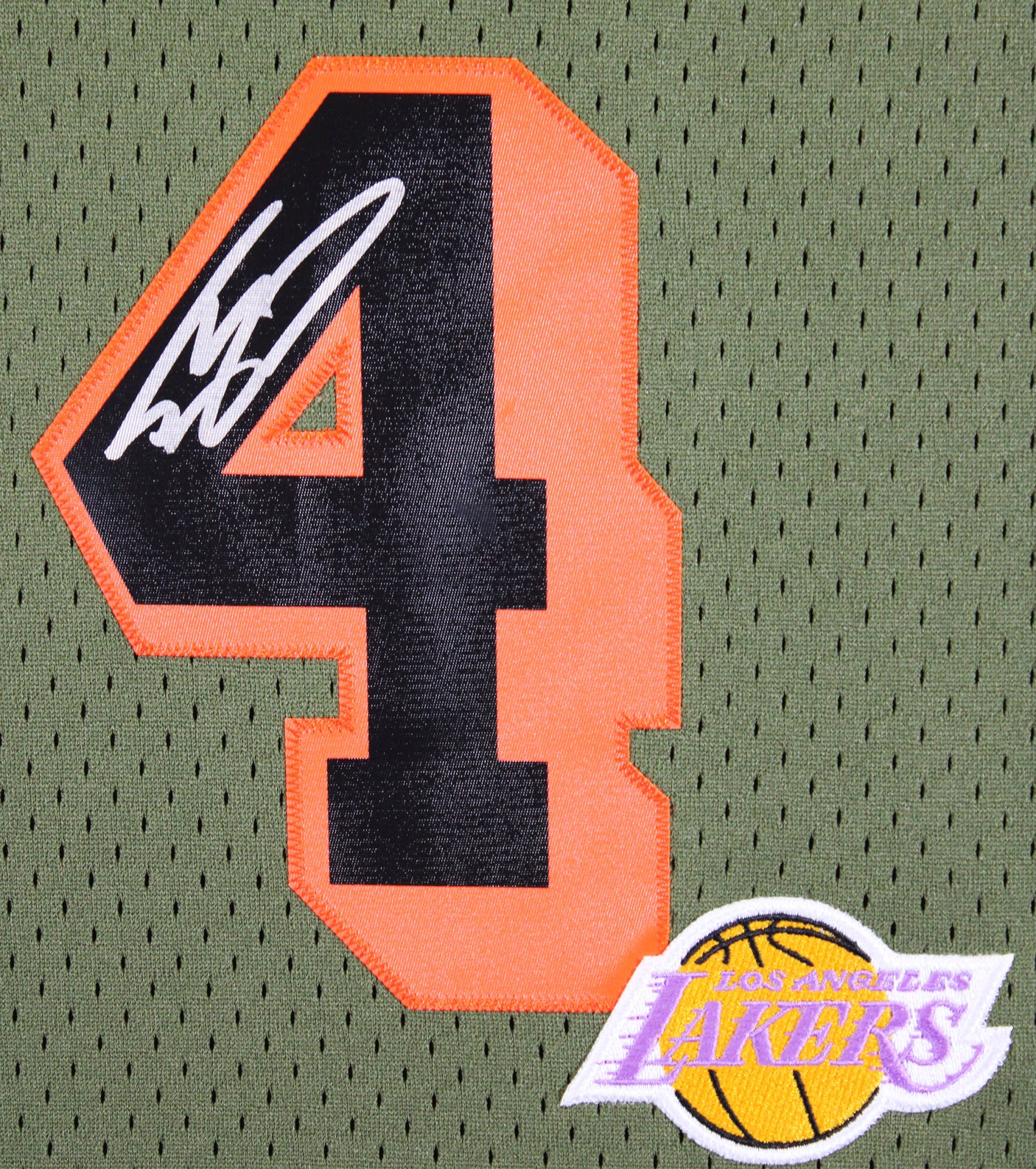 Lakers Shaquille O'Neal Signed Green M&N 96-97 HWC Swingman Framed Jersey BAS W