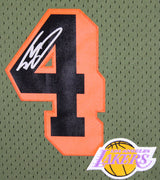 Lakers Shaquille O'Neal Signed Green M&N 1996-97 HWC Swingman Jersey BAS Witness