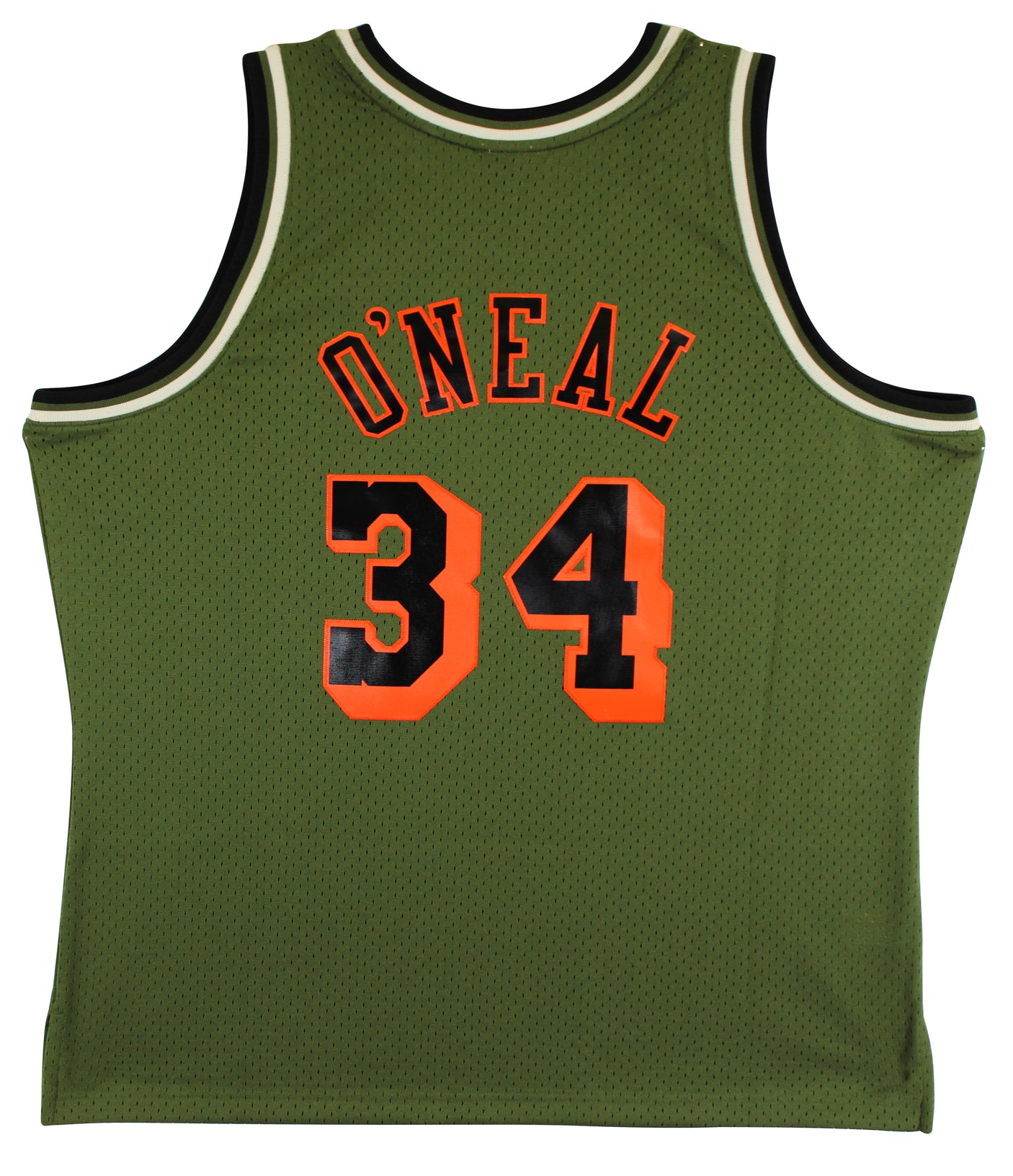 Lakers Shaquille O'Neal Signed Green M&N 1996-97 HWC Swingman Jersey BAS Witness