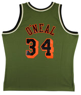 Lakers Shaquille O'Neal Signed Green M&N 1996-97 HWC Swingman Jersey BAS Witness