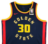 Warriors Stephen Curry Signed Navy Blue Nike 2024 City Swingman Jersey JSA