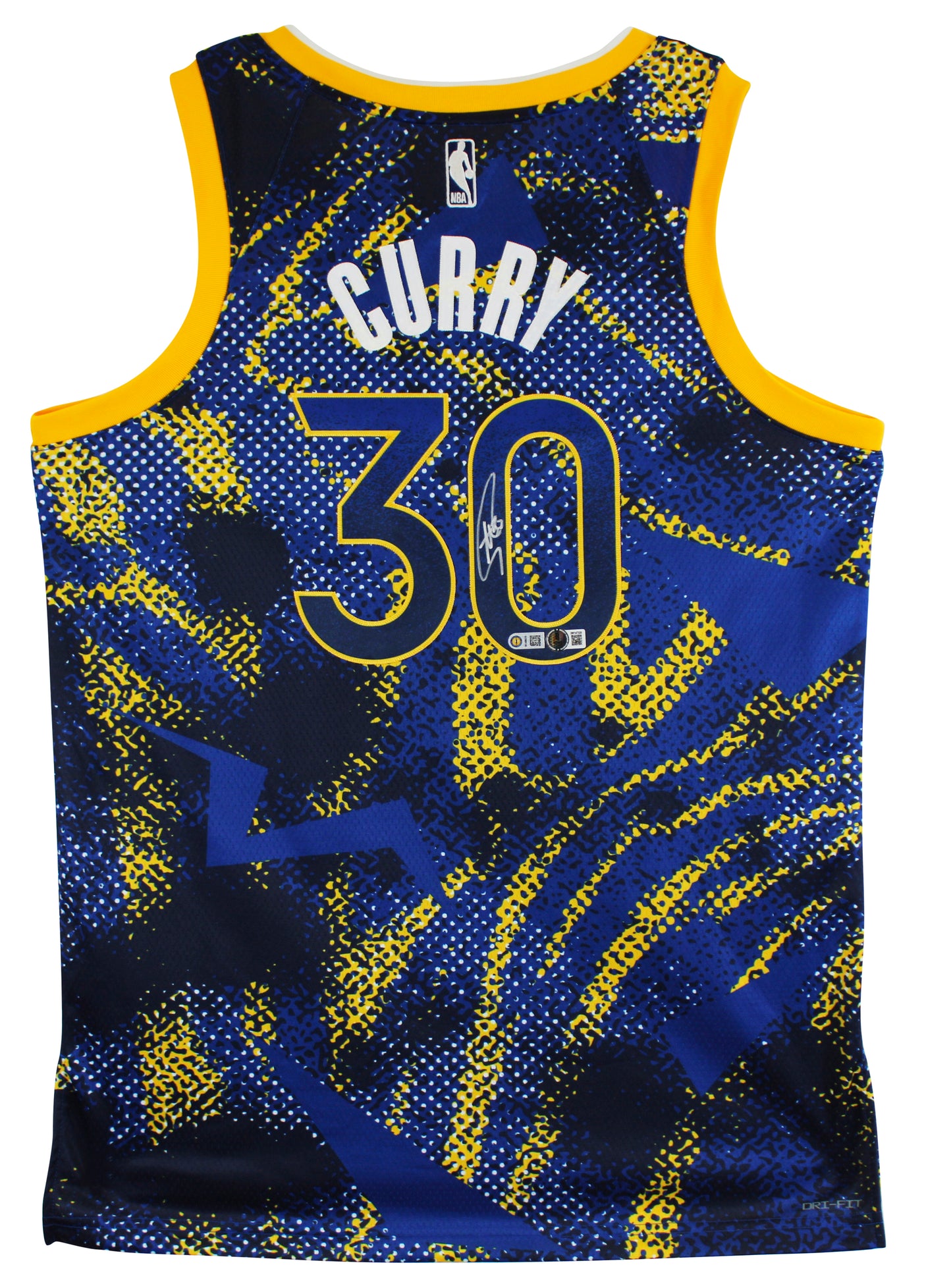 Warriors Stephen Curry Authentic Signed Blue Nike Select Jersey BAS Witnessed