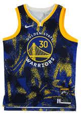 Warriors Stephen Curry Authentic Signed Blue Nike Select Jersey BAS Witnessed